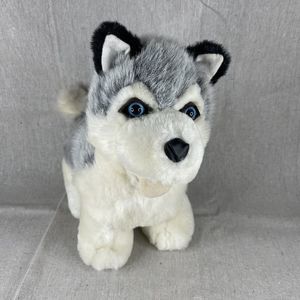 Vintage Exclusive Vaughn Husky Plush Stuffed Animal 10” Dog Blue Hard Eyes Puppy